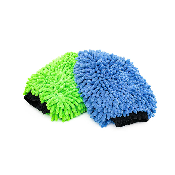 TRC Chenille Wash Mitt Blue and Green