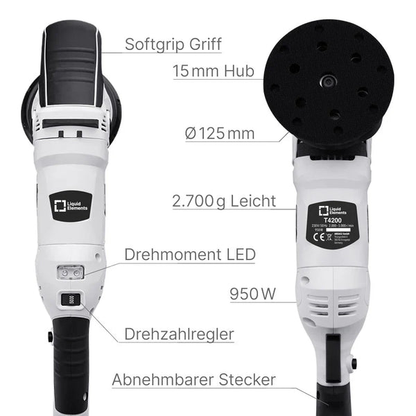 Liquid Elements T4200 5" Eccentric Dual Action Polisher 15mm