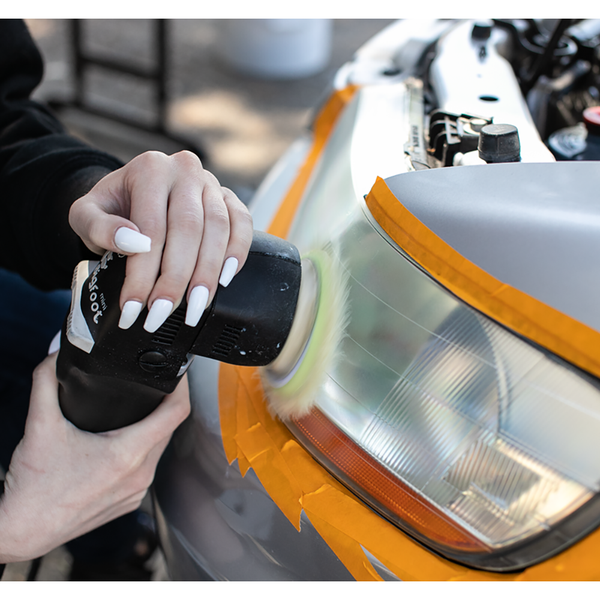 Rupes Yellow Wool Medium Pad Demo using a Rupes mini BigFoot polisher.