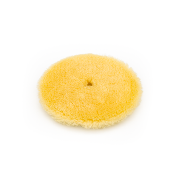 Rupes Yellow Wool Medium Pad 5.75 inch on a white background.