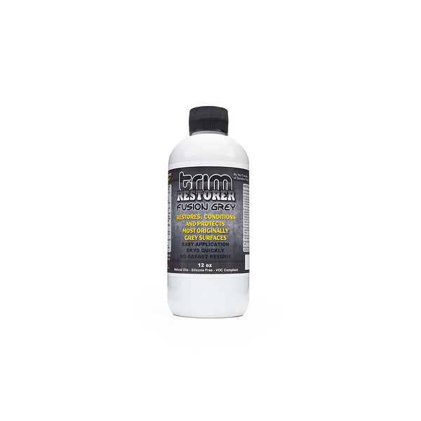 Solution Finish Fusion Grey Restorer bottle on a white background.