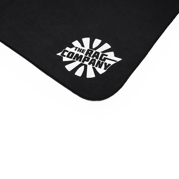 Suede Fender Defender towel corner on a white background.
