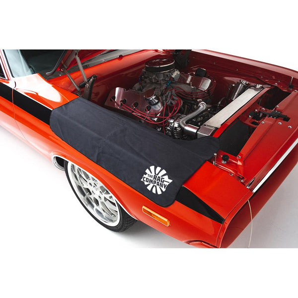 Suede Fender Defender towel on a car.