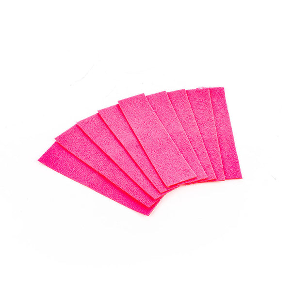 9 pink Monkey Strips on a white background.