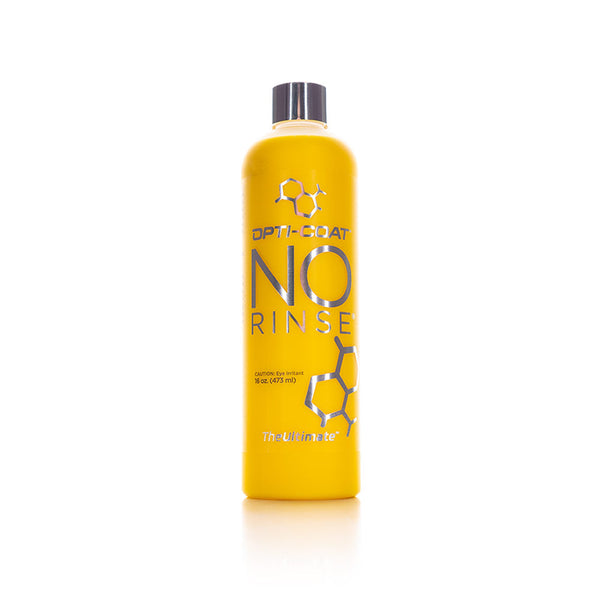 A bottle of Opti-Coat No Rinse on a white background.