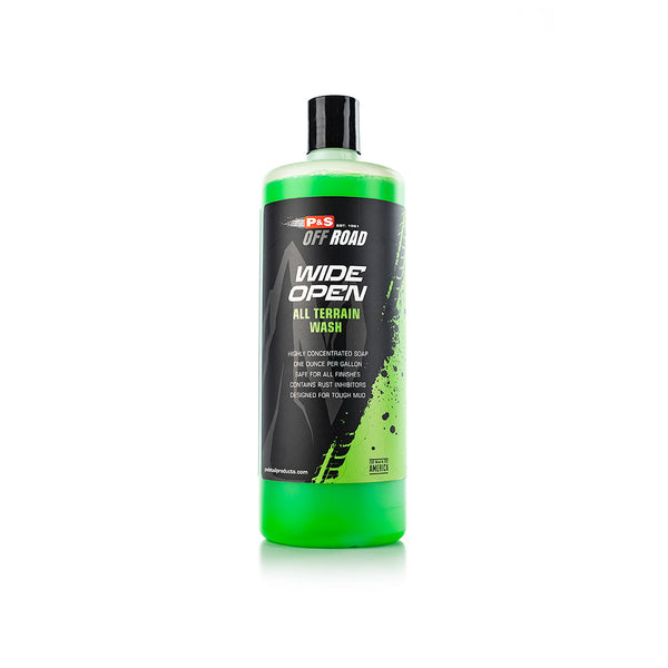 A bottle of P&S Wide Open on a white background.