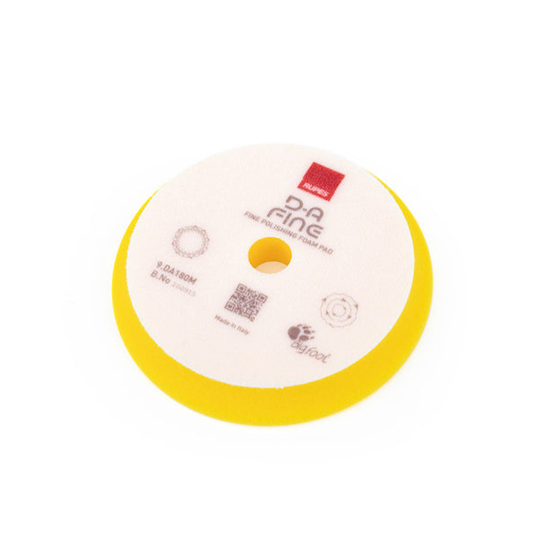 Rupes High Performance Fine Finishing Foam Pad - D-A Fine Yellow 180mm
