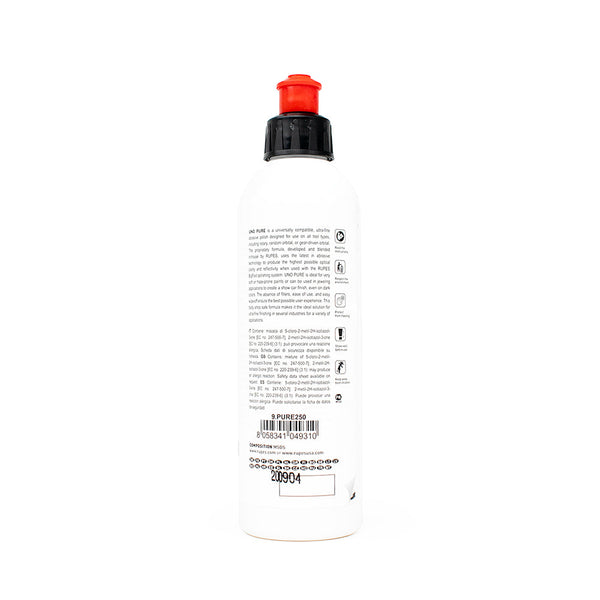 Rupes Uno Pure 250 ml bottle label on a white background.
