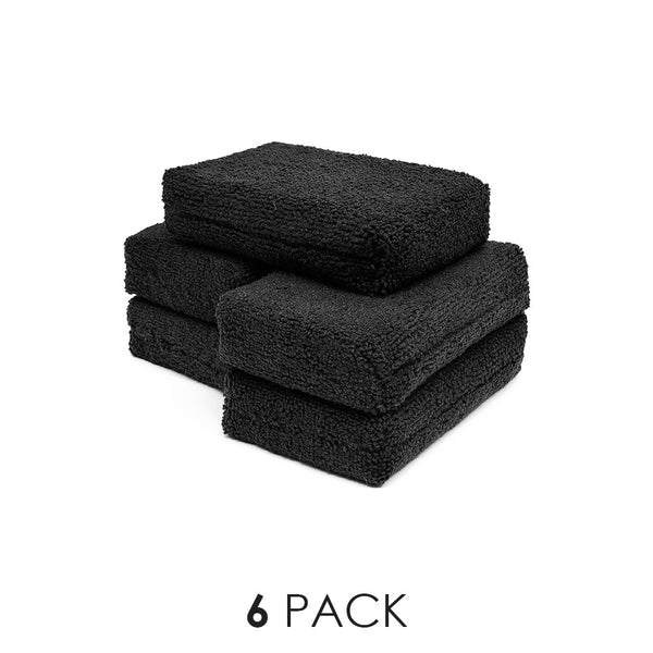 The Rag Company Terry Applicator Sponge 2 x 4 Black Pack of 6