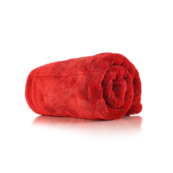 The Rag Company 1500 Drying Towel Red Rolled up