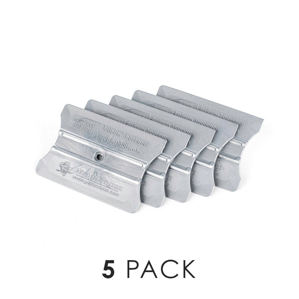 Five Platinum Squeegees spread across a white background with the text '5 pack' on the bottom.