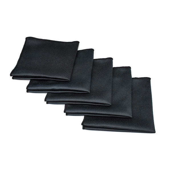 TRC Diamond Weave Glass & Window Towel Black 16x16 5 Pack