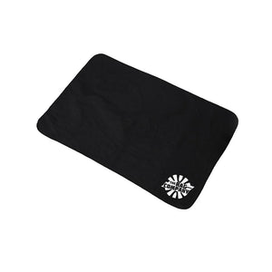 Suede Fender Defender towel on a white background.